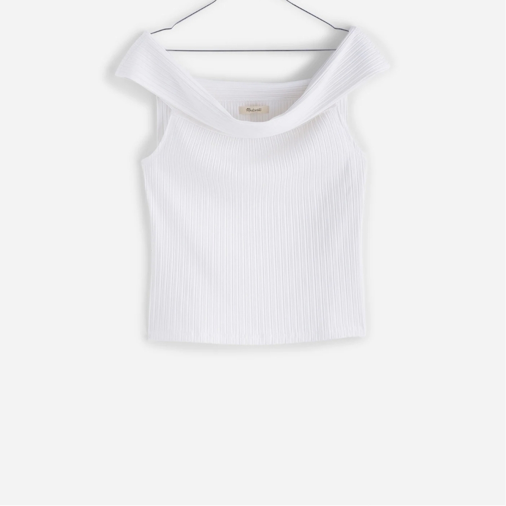 ON HOLD Madewell White Ribbed Sleeveless Top